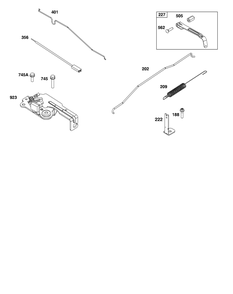Controls Group Diagram and Parts List for 123P02-0056-H1 100000 - 19Z999 Briggs and Stratton Engine